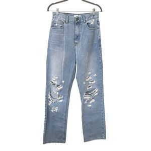 DANIELLE GUIZIO Distressed Straight‎ Leg Denim Sz 28